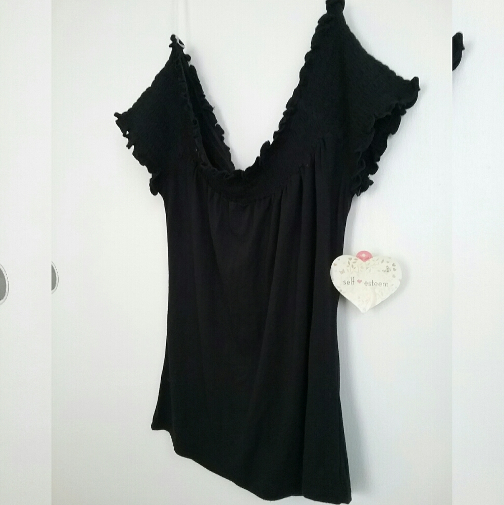 🎟Self-esteem Off-The-Shoulders Black Top
